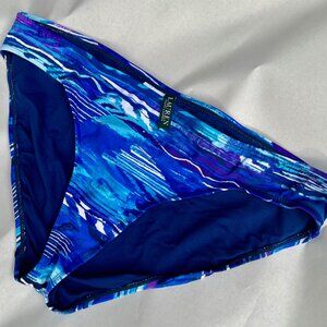 LAUREN RALPH LAUREN Ikat Printed Bikini Bottoms Size 14 Blue Swimwear NWT